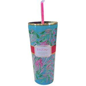 NWT Lilly Pulitzer tumbler with straw 24‎ ounces